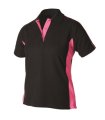 Finden & Hales Women's sports polo Black/ Fuchsia