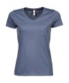 Dames T-shirt V Hals Tee Jays Met borstzakje 5003