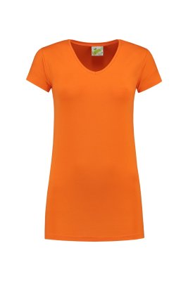 Goedkope Oranje Dames T-shirt V hals Lemon & Soda LEM1262