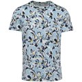 Heren T-shirt tropische print Native Spirit NS350 Ivory Floral Blue