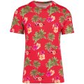 Heren T-shirt tropische print Native Spirit NS350 Red Hawaiian