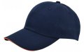 Caps Exclusive Twill Sandwich Cap 6 panel navy-oranje