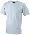 T-shirt James & Nicholson Men's Round-T Pocket JN920 Ash