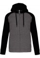 Baseball Hoodie Proact PA380 GREYHEATHER-BLACK