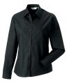 Dames blouse Poplin Russell 936F lange mouw zwart