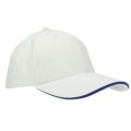 Caps, Canvas Cap 6 panel cap wit kobalt blauw