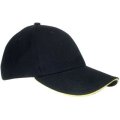 Caps, Canvas Cap 6 panel cap zwart-geel