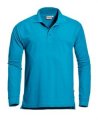 Heren Polo lange mouw Santino Matt Aqua