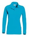 Dames polo lange mouw Santino Matt Aqua