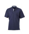 Heren Polo Plain James & Nicholson JN964 navy-wit