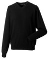 Heren Pullover Russell V hals R710M zwart