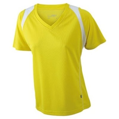 Sportshirts James & Nicholson JN396 Ladies Running v hals