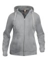 Dames Hoodie Basic Full Zip Clique 021035 grijsmelange