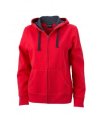 Dames Hoodie James & Nicholson JN594 rood-carbon