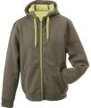 Dames Hoodie voering fleece James & Nicholson JN354 olijf-lime