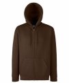 Hooded sweater Zip Sweatshirt Fruit of the Loom 62-034-0 chocolate