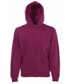 Hooded sweaters Fruit of the loom Full zip burgundy