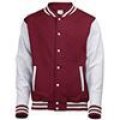 Sweatjacket Baseball AWDis JH043 burgundy-heather grey