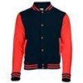 Sweatjacket Baseball AWDis JH043 jet black-fire red