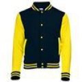 Sweatjacket Baseball AWDis JH043 jet black-sun yellow