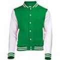 Sweatjacket Baseball AWDis JH043 kelly green-artic white