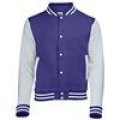 Sweatjacket Baseball AWDis JH043 purple-heather grey