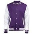 Sweatjacket Baseball AWDis JH043 purple-white