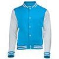 Sweatjacket Baseball AWDis JH043 sapphire blue-heather grey