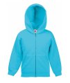 Kinder Hoodie full zip Fruit of the Loom 62-045-0 azure