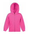 Kinder Hoodie full zip Fruit of the Loom 62-045-0 fuchsia