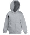 Kinder Hoodie full zip Fruit of the Loom 62-045-0 heather grey