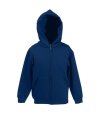 Kinder Hooded full zip Fruit of the Loom 62-035-0  navy