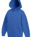 Hooded sweaters kids Zip Sweat Fruit of the Loom 62-035-0 royal blue