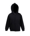 Hooded sweaters kids Zip Sweat Fruit of the Loom 62-035-0 zwart