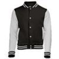 Sweatjacket Baseball AWDis JH43J jet black-heather grey