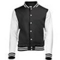 Sweatjacket Baseball AWDis JH43J jet black-white