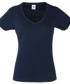 Dames T-shirts V hals Fruit of the loom 61-398-0 deep navy