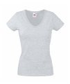 Dames T-shirts V hals Fruit of the loom 61-398-0 heather grey