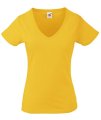 Dames T-shirts V hals Fruit of the loom 61-398-0 sunflower